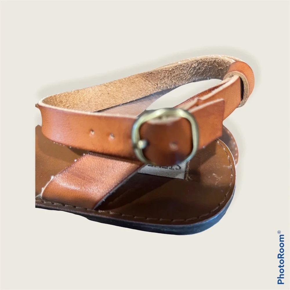 Steve madden tan leather slip on sandals 9M - Picture 3 of 5